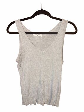 Project Social T Light Gray Ribbed V-Neck Tank